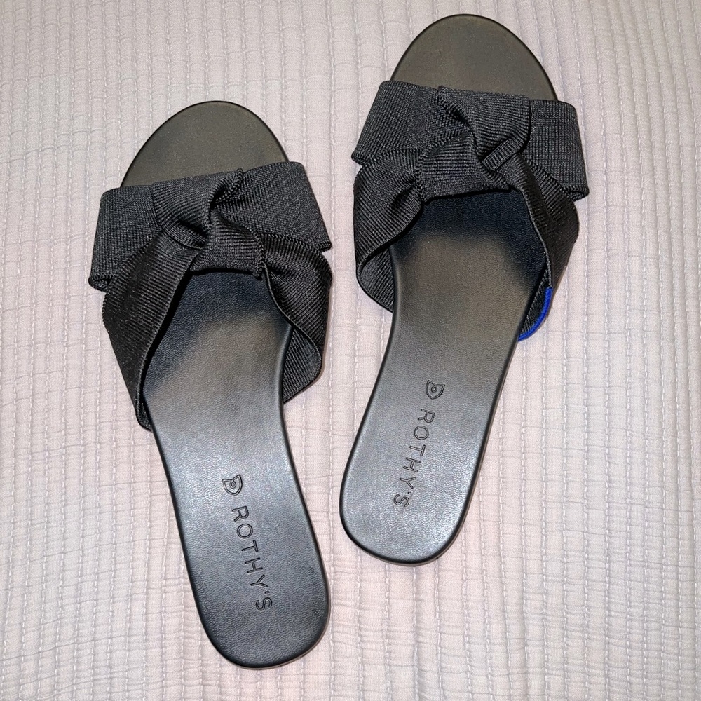 Like new Rothys black sandals, size 8